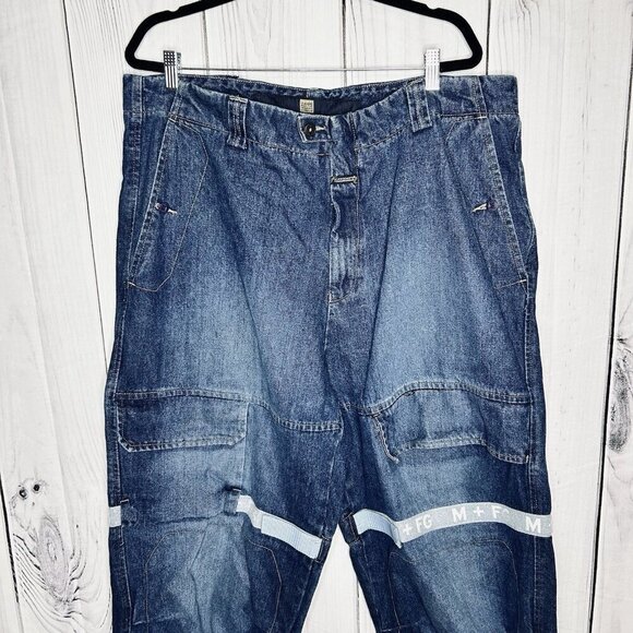 Vtg Marithe Francois Girbaud Denim Jeans Sz 42x35 Y2K Baggy Blue Shuttle Tape - Picture 2 of 16